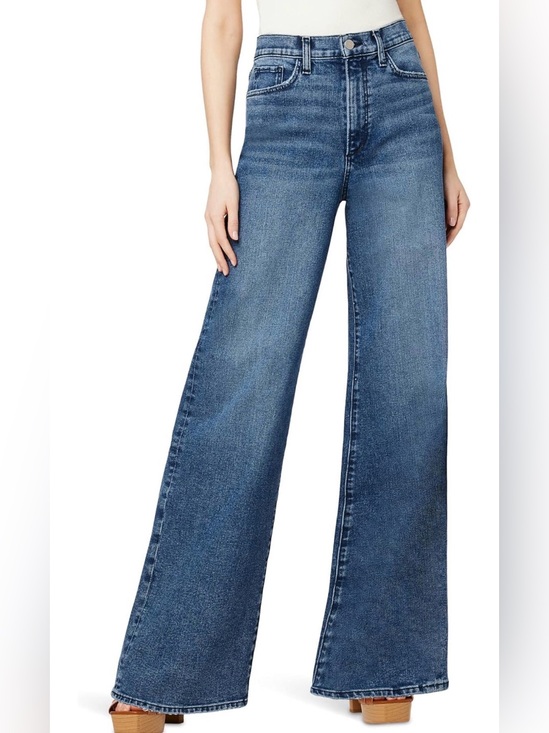 Joe's Jeans Denim - NEW Joe's High Rise Wide-Leg Raw Hem Empower Medium Wash Denim Blue Jeans 26x32